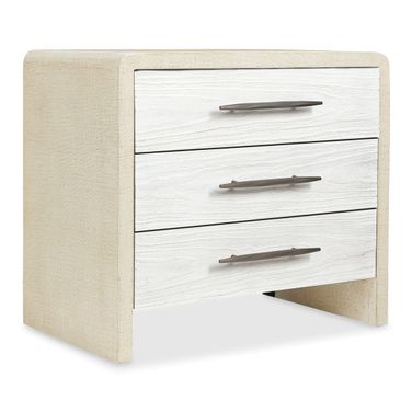 Cascade Three-Drawer Nightstand In White/Cream/Beige