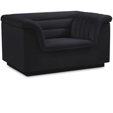 Cascade Velvet Fabric Chair In Black