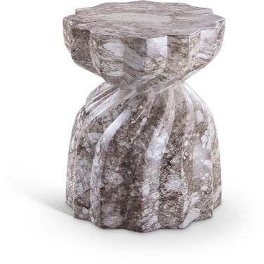 Caserta Marble Finish Concrete End Table In Brown