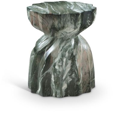 Caserta Marble Finish Concrete End Table In Green
