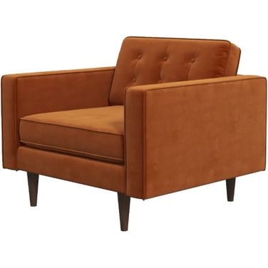 Casey Burnt Orange Velvet Lounge Chair