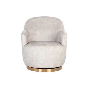 Casey Swivel Lounge Chair In Nono Cream