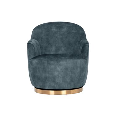 Casey Swivel Lounge Chair In Nono Petrol