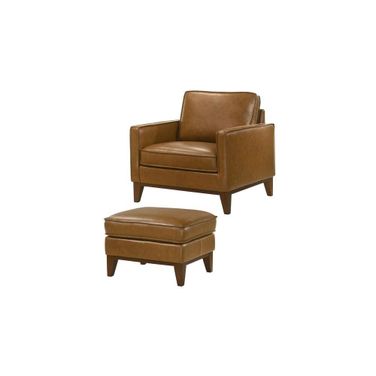 Caspar 2Pcs Chair and Ottoman In Caramel