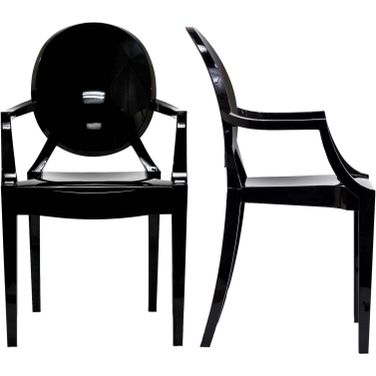 Casper Black Dining Arm Chairs Set of 2 EEI-905-BLK