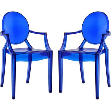 Casper Blue Dining Arm Chairs Set of 2