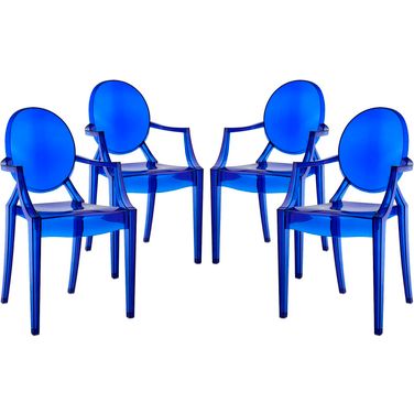 Casper Blue Dining Arm Chairs Set of 4