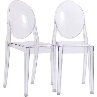 Casper Clear Dining Chairs Set of 2 EEI-906-CLR