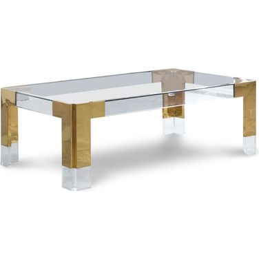 Casper Rectangular Coffee Table In Gold