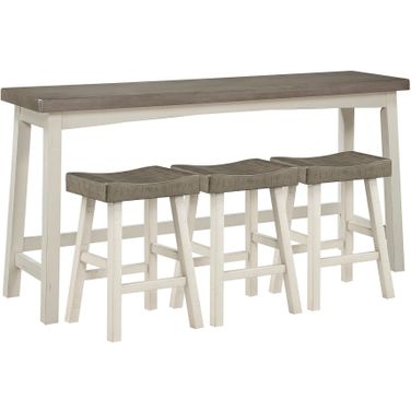 Caspian 4-Piece Pack Counter Height Set In White and Brown