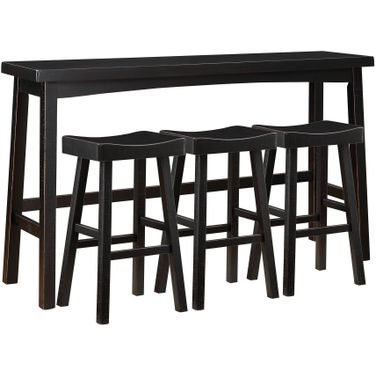 Caspian 4-Piece Pack Pub Height Set In Black