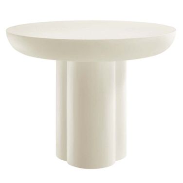 Caspian 40 Inch Concrete Round Dining Table In White