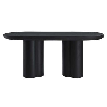 Caspian 72 Inch Concrete Oval Dining Table In Black