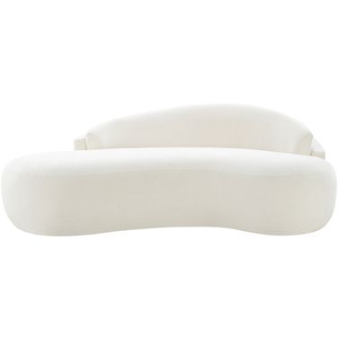 Caspian 79 Inch Chenille Fabric Upholstered Loveseat In Cream