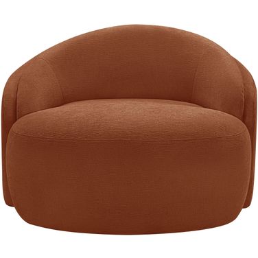 Caspian Chenille Fabric Upholstered Chair In Cognac