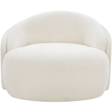 Caspian Chenille Fabric Upholstered Chair In Cream