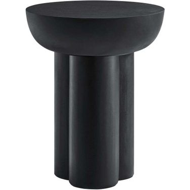 Caspian Concrete Round Side Table In Black