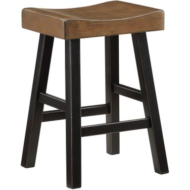 Caspian Counter and Bar Height Stools Set of 2 In Black and Brown