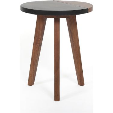 Caspian Round Accent End Table In Brown