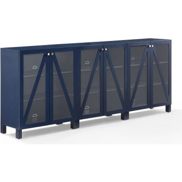 Cassai 3-Piece Media Sideboard Cabinet Set In Navy