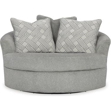 Casselbury Oversized Swivel Accent Chair In Cement