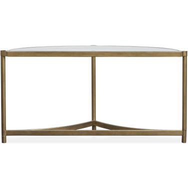 Cassidy Demilune Sofa Table In Aged Brass And Volakas Classic