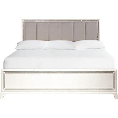 Cassie King Bed In Off White