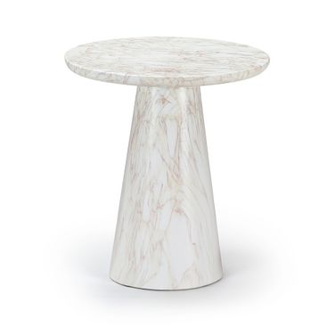 Cassino Concrete Indoor and Outdoor End Table In White