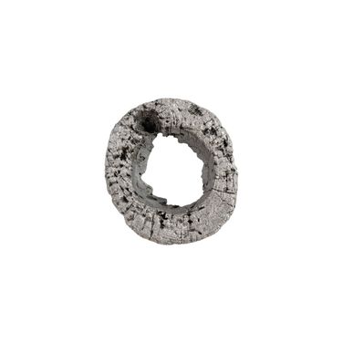 Cast Eroded Wood Circle Decorative Wall Tile In Silver and Black