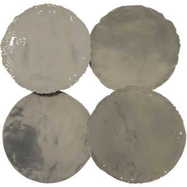 Cast Oil Drum Wall Discs In Silver Gray