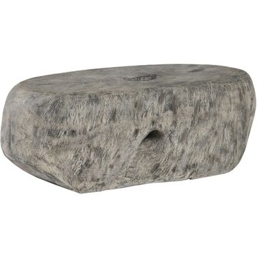 Cast Organic River Stone Coffee Table In Faux Gray Stone