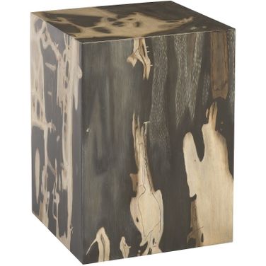 Cast Petrified Wood Stool In Grey