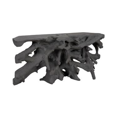 Cast Root Console Table In Charcoal Gray