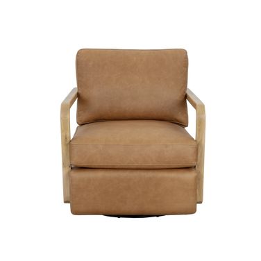 Castell Swivel Lounge Chair In Rustic Oak and Ludlow Sesame