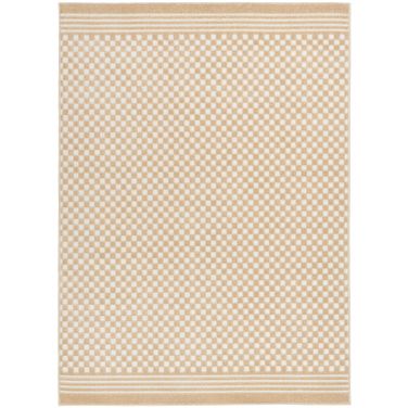 Casual 5'3" x 7' Modern Indoor Rug In Taupe