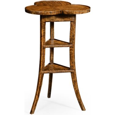Casual Accents Country Trefoil Side Table In Walnut
