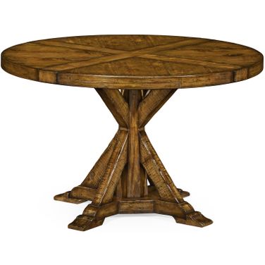 Casual Accents Country Wood Round Dining Table In Walnut