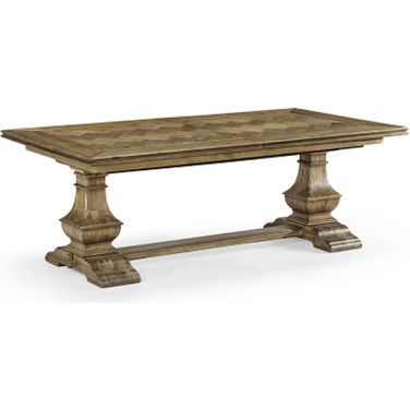 Casual Accents Parquet Top Dining Table In Medium Driftwood