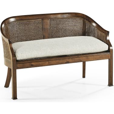Casual Accents Salon Settee Cane Back Seat In Walnut