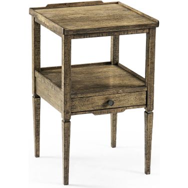 Casual Accents Square End Table In Medium Driftwood