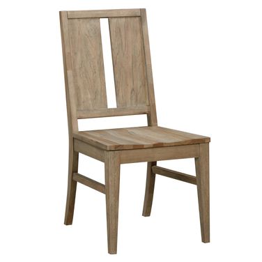 Casual Loft Panel Back Chair with Wood Seat Set of 2 In Roasted Hazelnut