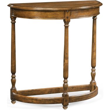 Casually Country Demilune Console Table In Walnut