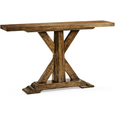 Casually Country Rectangular Console Table In Brown