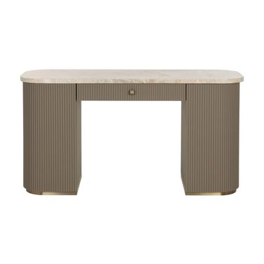 Cataldi Desk In Cappuccino and Taupe