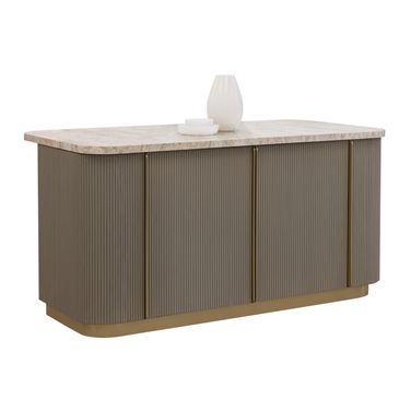 Cataldi Kitchen Island In Cappuccino and Taupe