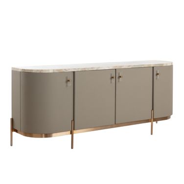 Cataldi Sideboard In Cappuccino and Brushed Gold