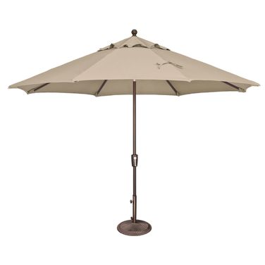 Catalina 11' Octagon Push Button Tilt Umbrella In Antique Beige and Bronze
