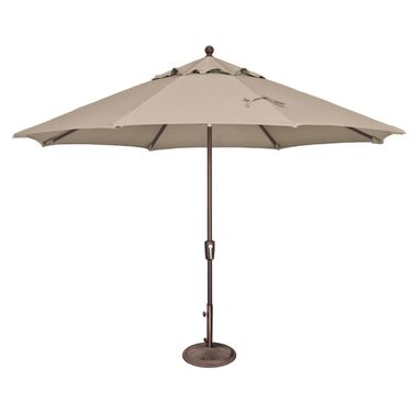 Catalina 11' Octagon Push Button Tilt Umbrella In Beige and Bronze