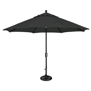 Catalina 11' Octagon Push Button Tilt Umbrella In Black