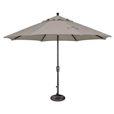Catalina 11' Octagon Push Button Tilt Umbrella In Cast Silver